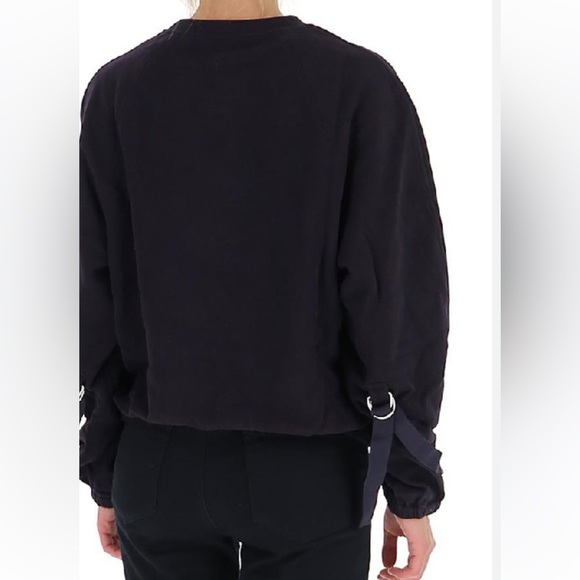 Helmut Lang Buckle Cuff Cotton Sweater dark  Navy Large Like New condition $350 - Picture 6 of 11